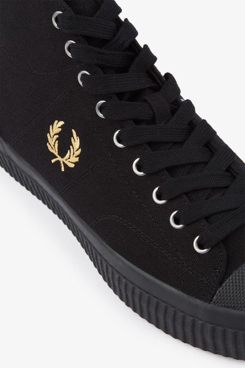 Black Fred Perry Hughes Mid Men's Shoes | PH 1137VRWD